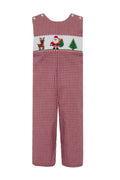 Smocked Santa Jon Jon - Red Gingham