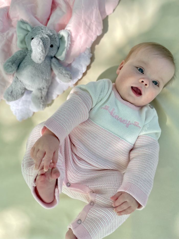 Seed Stitch Knit Romper - Pink