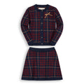 Organic Skirt & Sweater Set - Navy Plaid