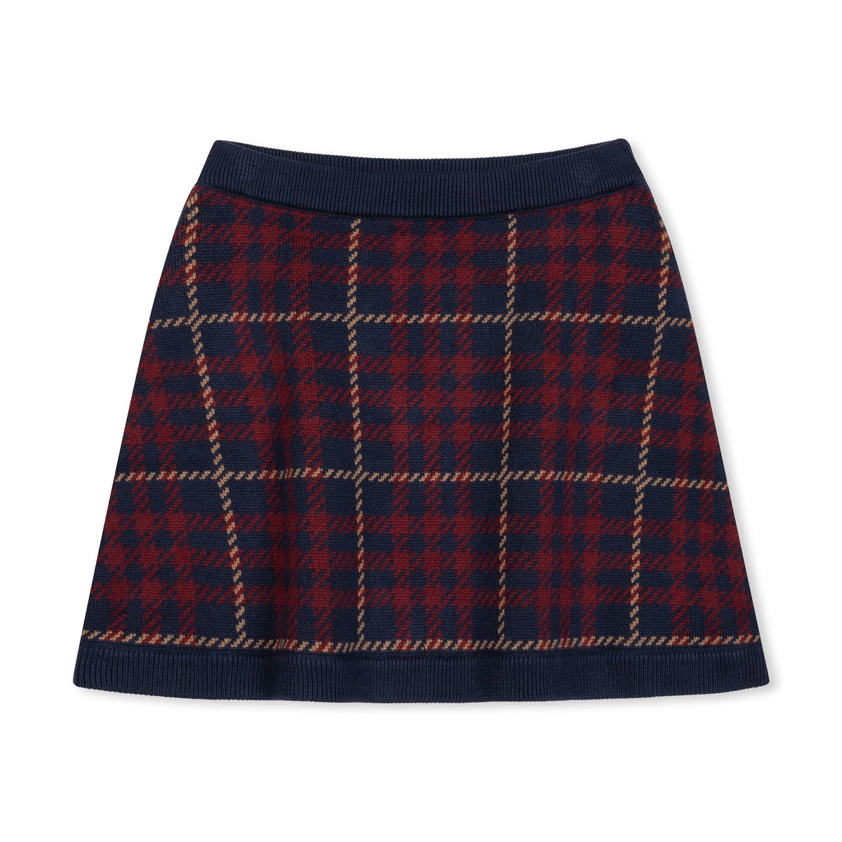 Organic Skirt & Sweater Set - Navy Plaid