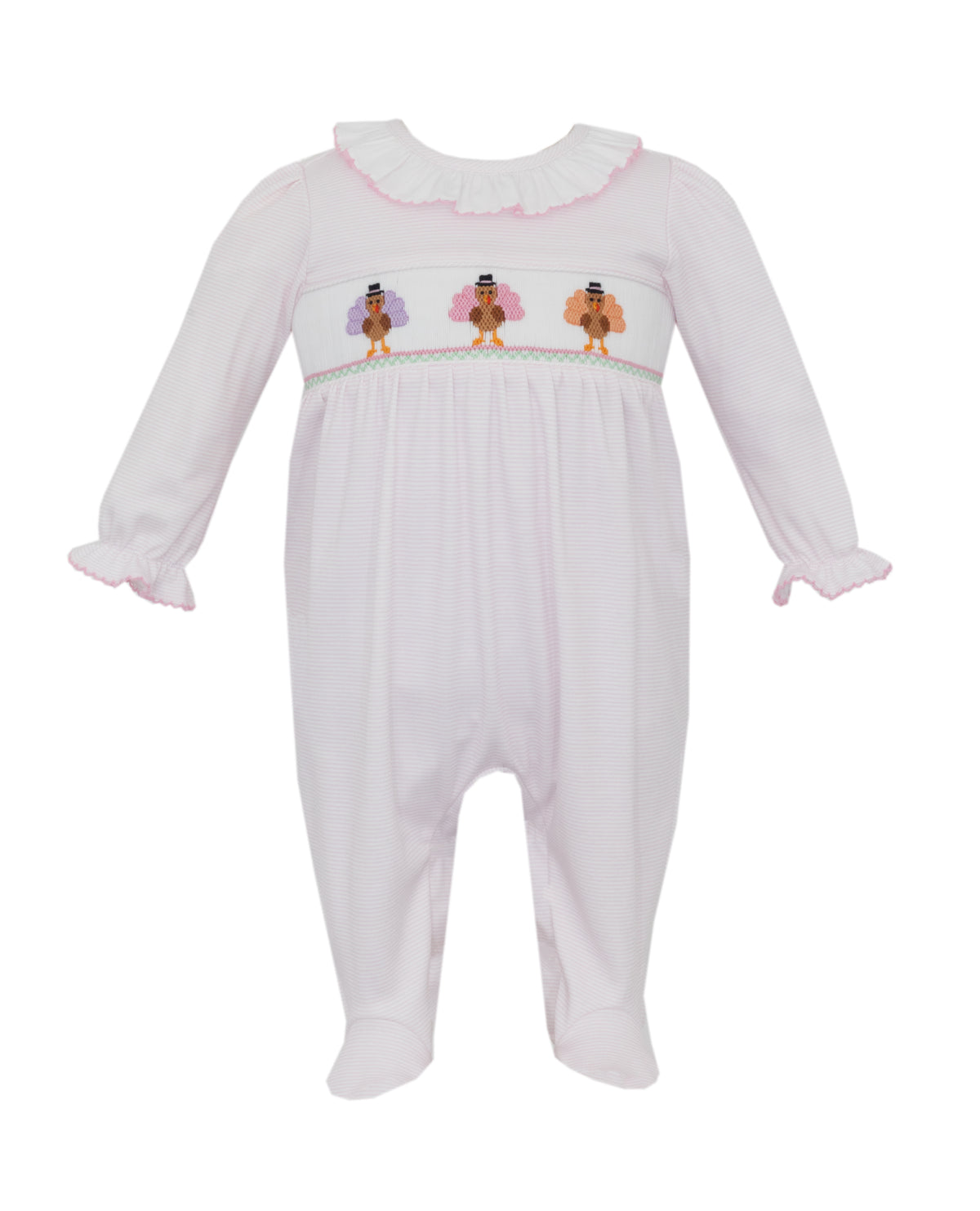 Girl's Turkey Smocked Footie