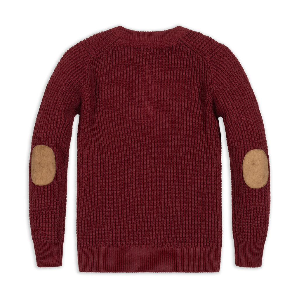 Organic Waffle Henley - Oxblood