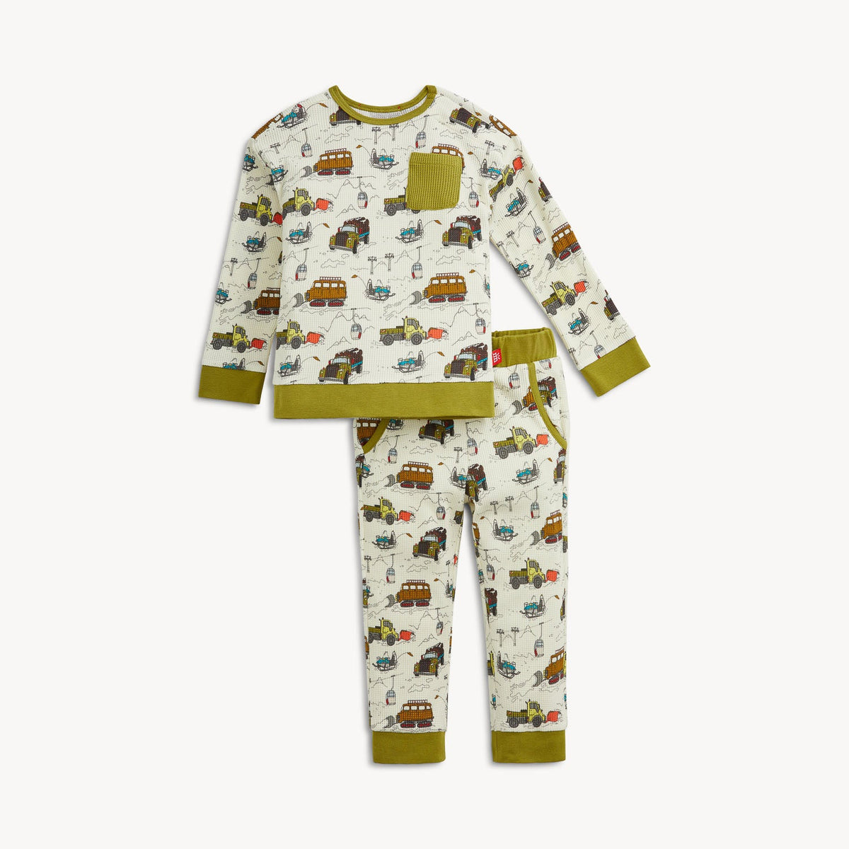 Boy's Snow Trucks Waffle Set