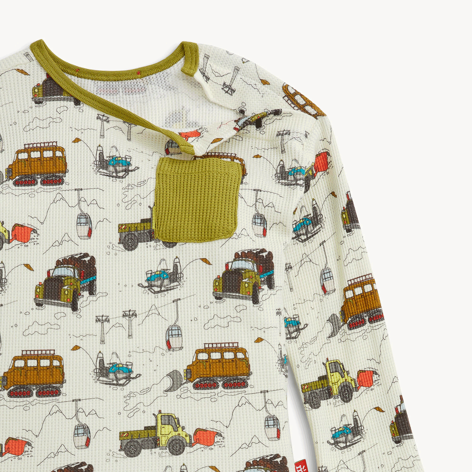 Boy's Snow Trucks Waffle Set