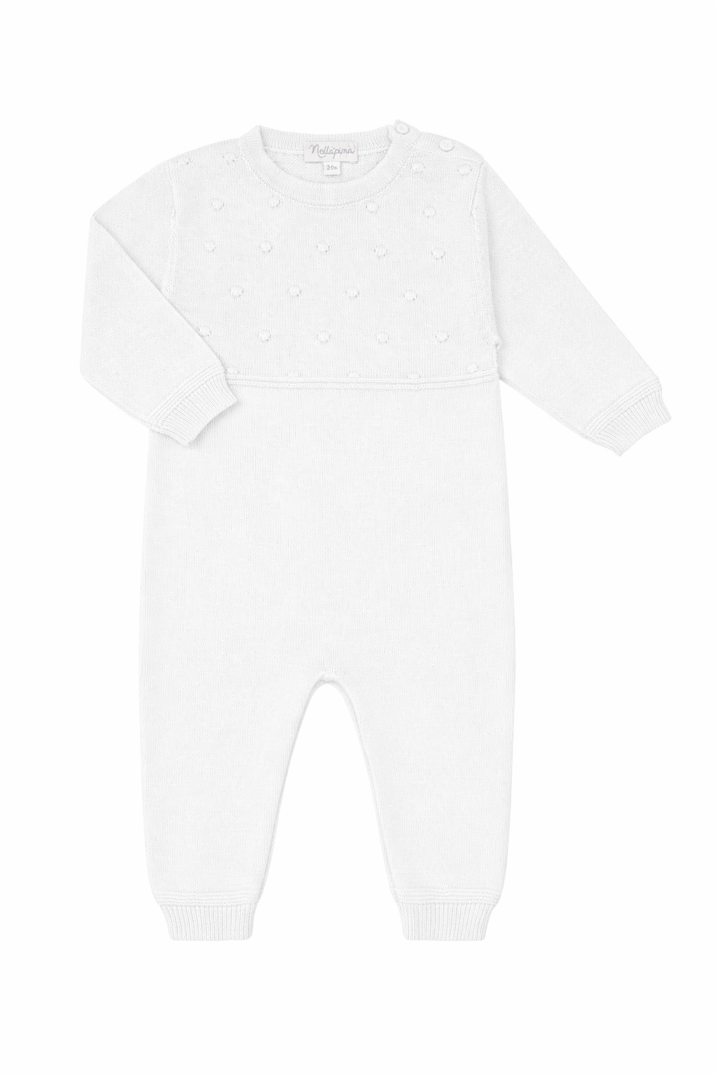 White Dotted Knit Romper