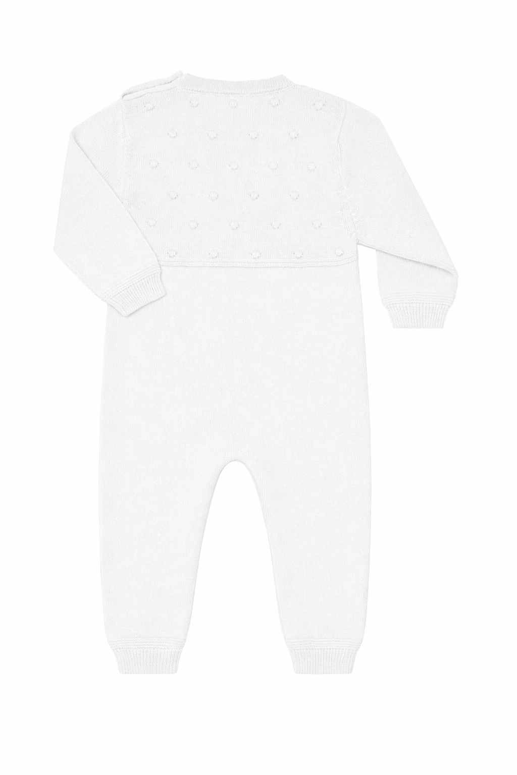White Dotted Knit Romper