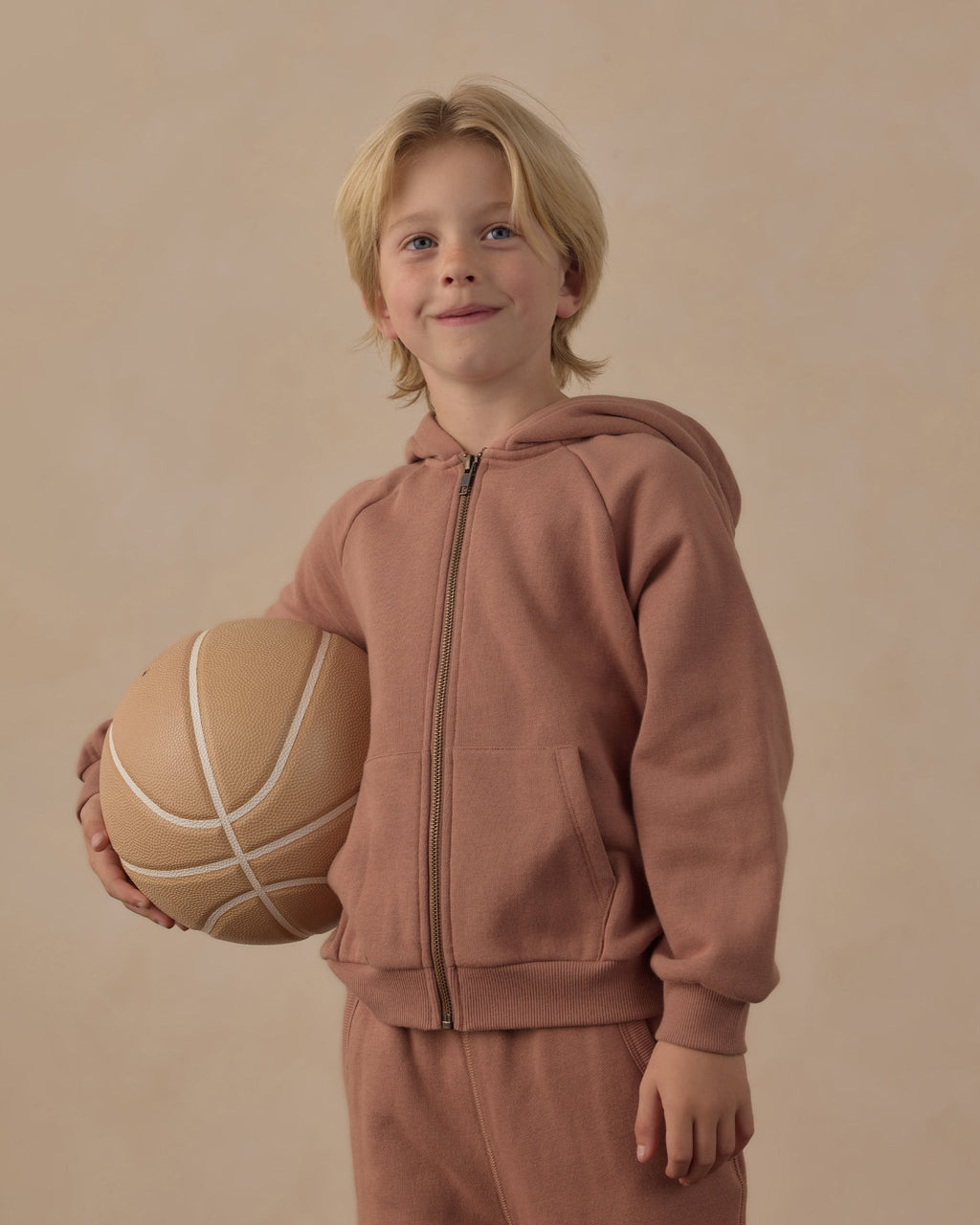 Zip Raglan Hoodie || Clay
