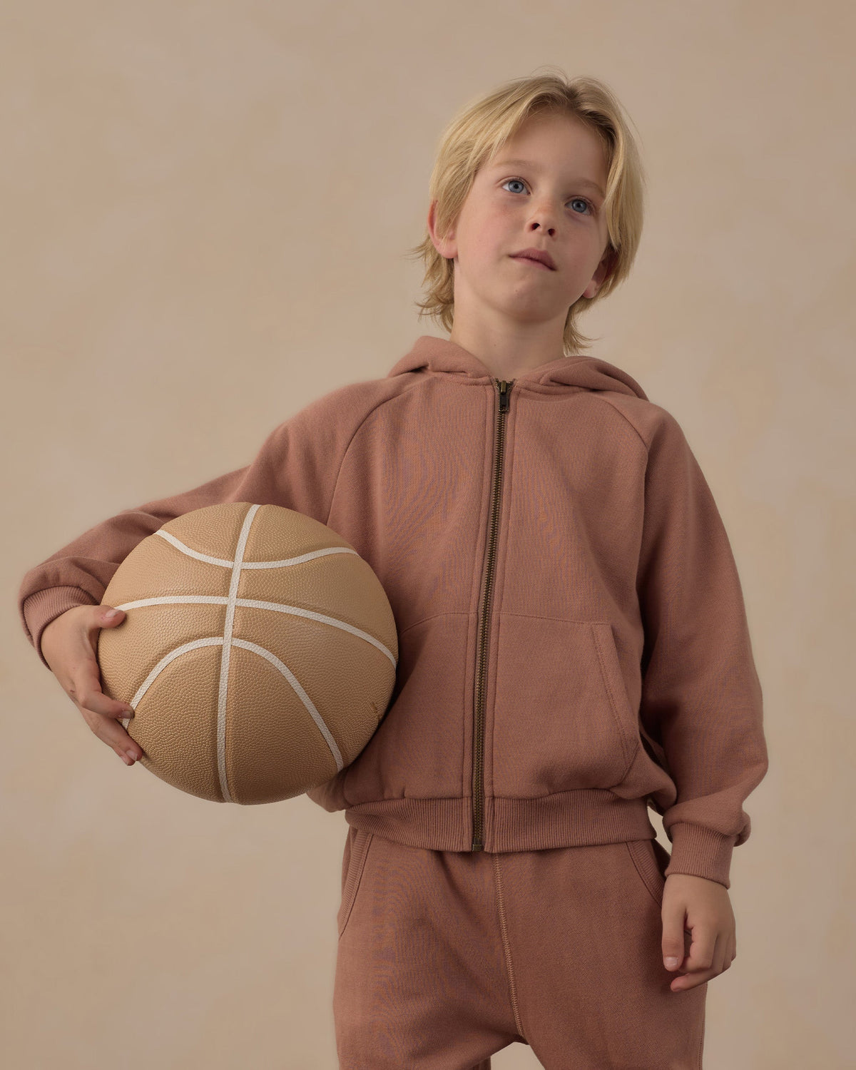 Zip Raglan Hoodie || Clay